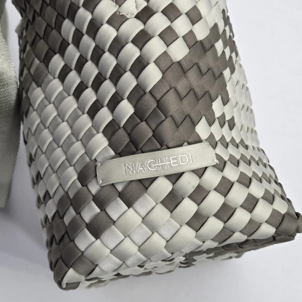 NAGHEDI ST BARTHS PETIT TOTE BAG - LIGHT GREEN AND SAGE GREEN